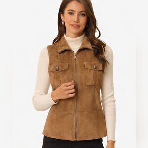 Lauren Ralph Lauren Faux Suede Vest – Western Utility Style (Medium)